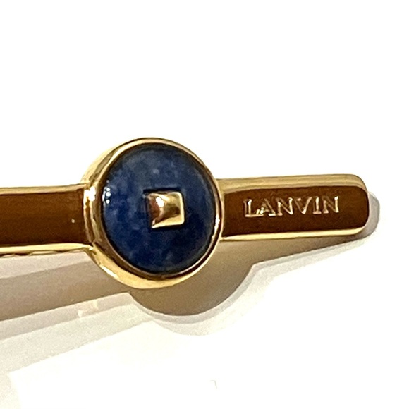 Lanvin Gold Tone Lapis Effect Tie Clip - Picture 2 of 7